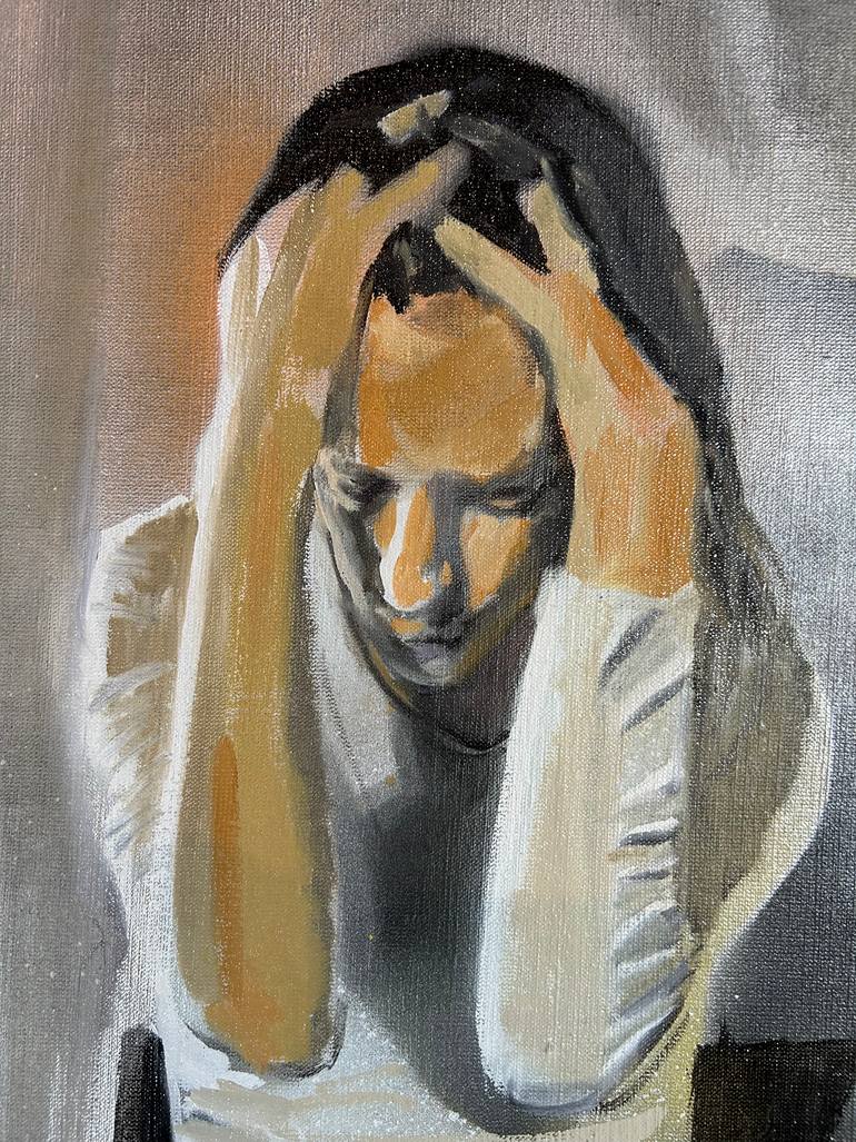 絵画 Jonathan Ellis Drawing for VesselHead I Young Woman in Despair Painting by Jonathan Ellis | Saatchi Art