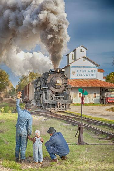 Boy Watches Steam Train thumb