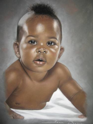 BABY    35 x 50 cm Soft Pastel on Velvet Paper thumb