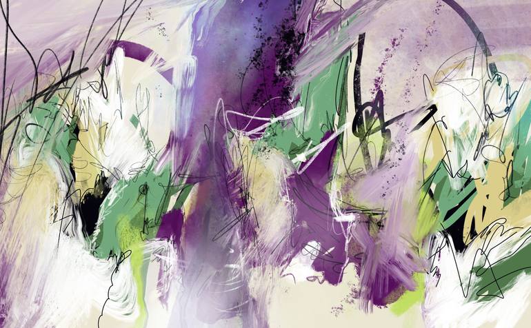 Original Abstract Mixed Media by Susan Doyle | Abstract Expressionism Art on Digital | Whispers Of A Graffiti Summer