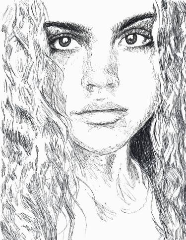 Original Portraiture Portrait Drawing by Miranda Yeatts