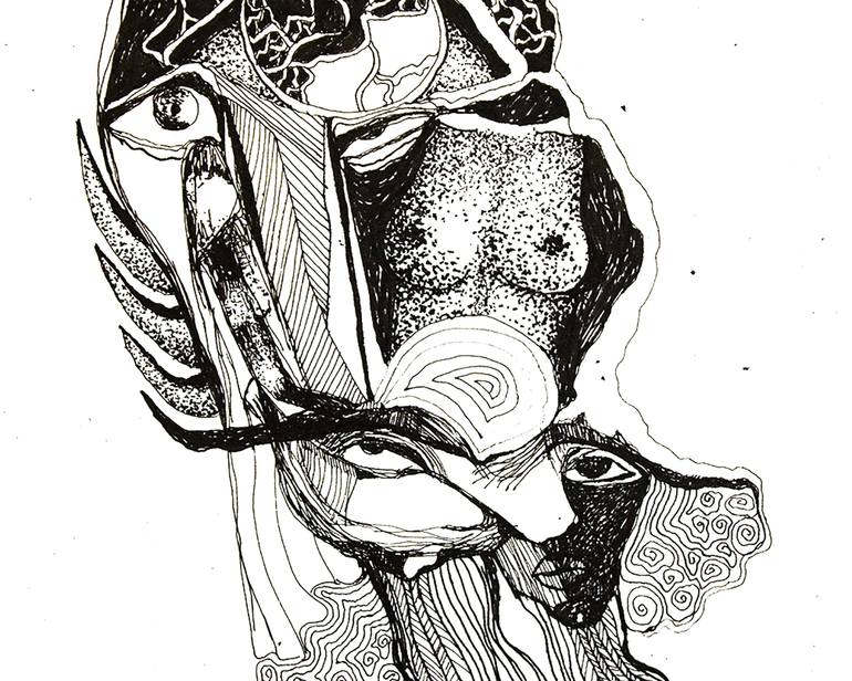 Original Surrealism Abstract Drawing by Svetlana Mihalj