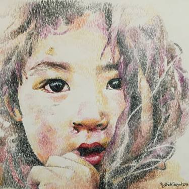 Original Portraiture Kids Drawings by Piyathida Saiyad