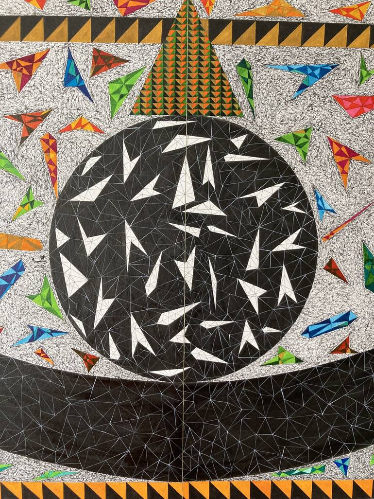 Original Conceptual Geometric Painting by murat aypek