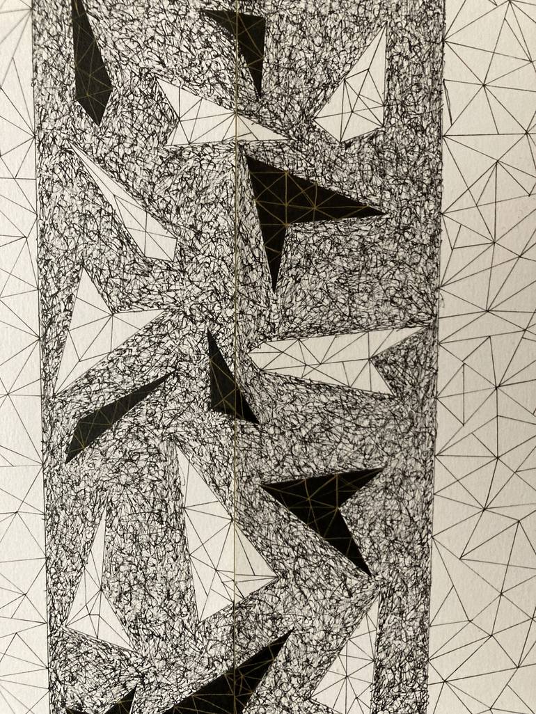 Original Abstract Geometric Painting by murat aypek