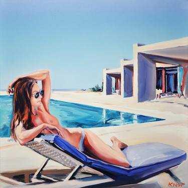 Original Figurative Beach Paintings by Rafał Knop