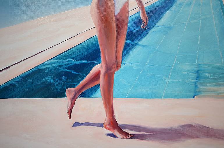Original Figurative Beach Painting by Rafał Knop