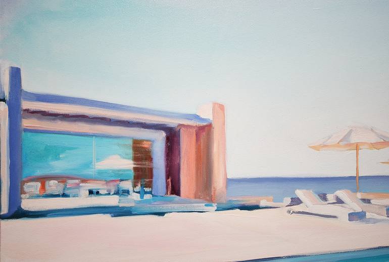 Original Figurative Beach Painting by Rafał Knop