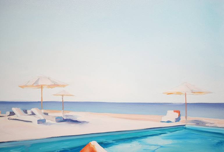 Original Figurative Beach Painting by Rafał Knop