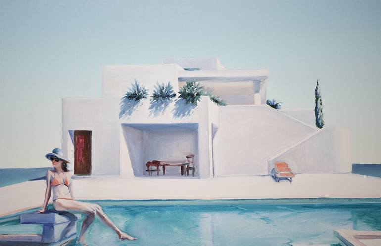 Original Figurative Beach Painting by Rafał Knop