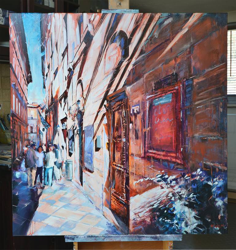 Original Impressionism Cities Painting by Rafał Knop