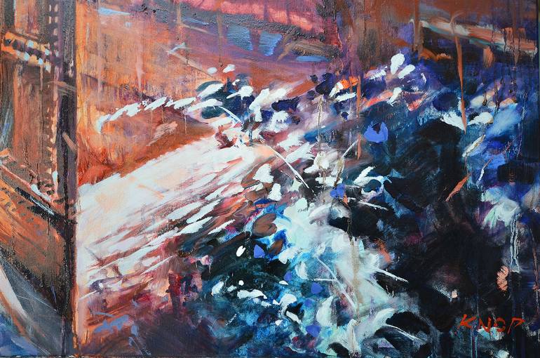 Original Impressionism Cities Painting by Rafał Knop