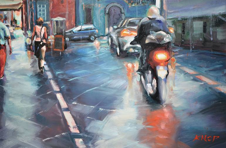 Original Realism Cities Painting by Rafał Knop