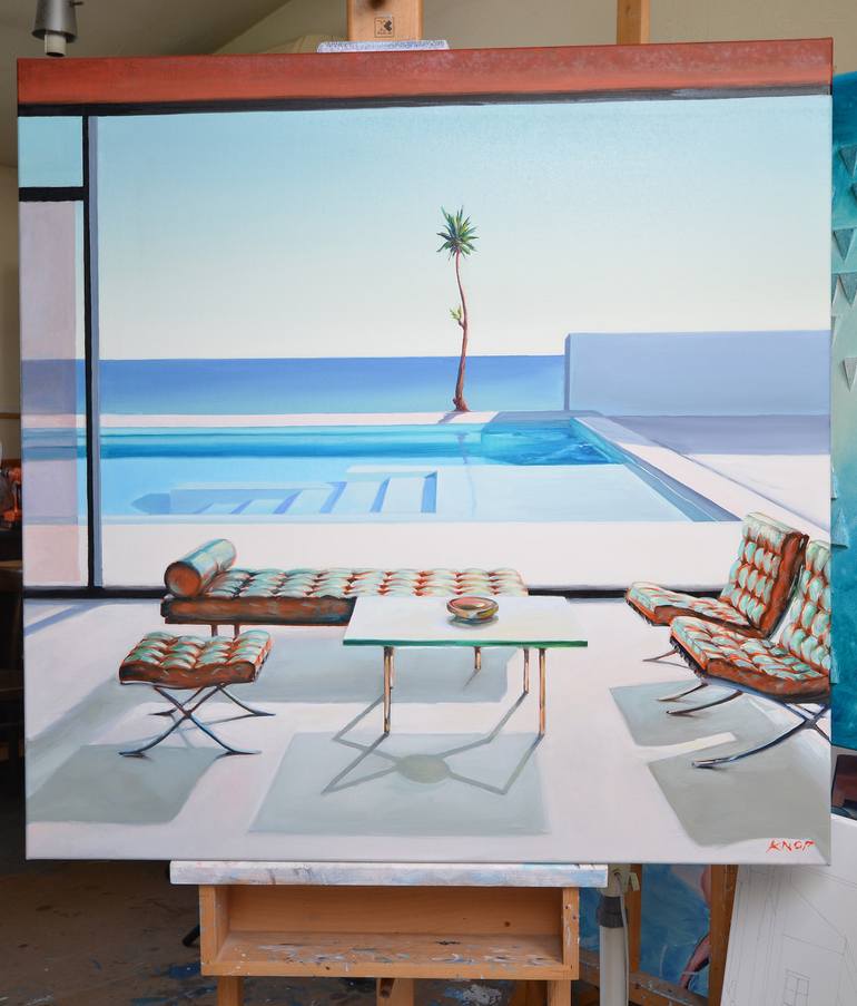 Original Minimalism Architecture Painting by Rafał Knop