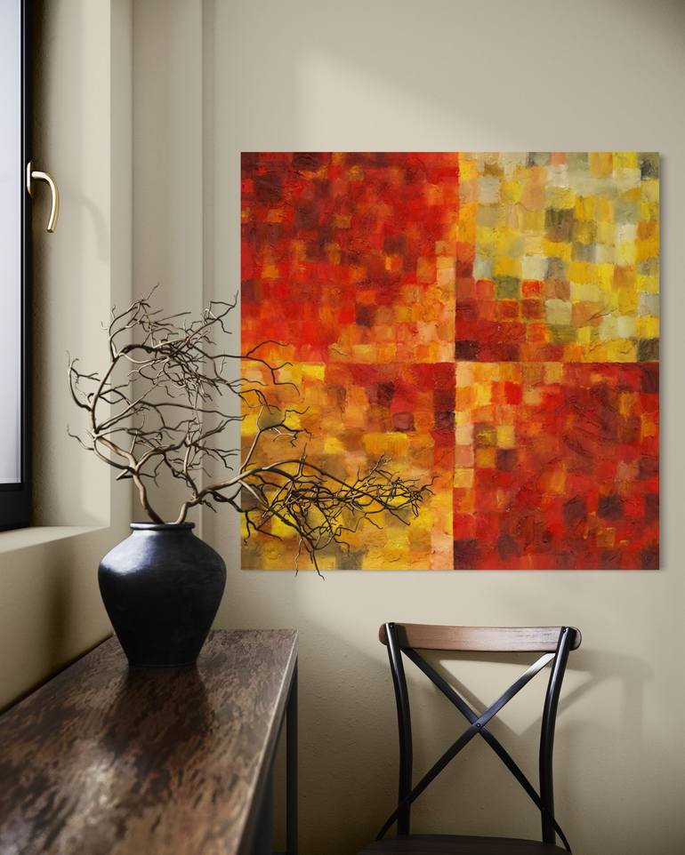 Original Abstract Geometric Painting by Nicky Spaulding