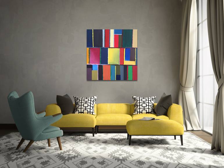 Original Geometric Abstract Painting by Nicky Spaulding