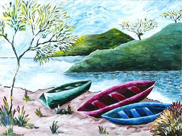 Print of Fine Art Seascape Paintings by Nicky Spaulding