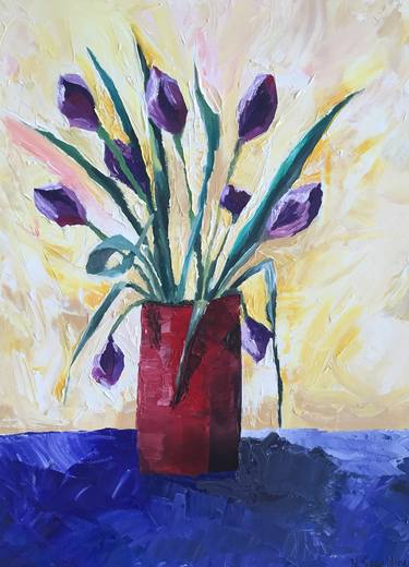 Original Expressionism Floral Paintings by Nicky Spaulding