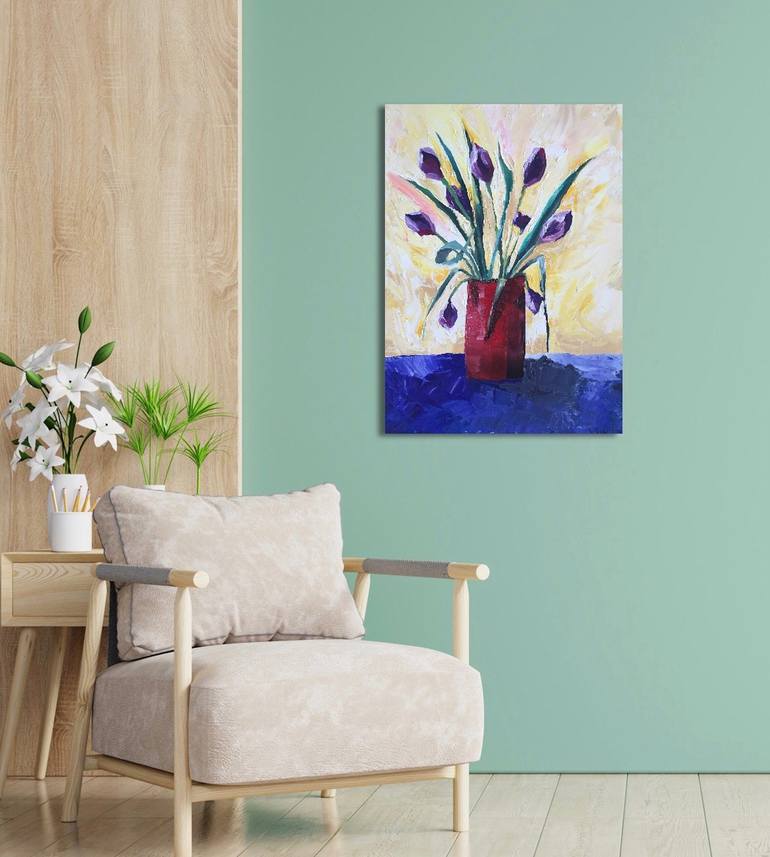 Original Expressionism Floral Painting by Nicky Spaulding