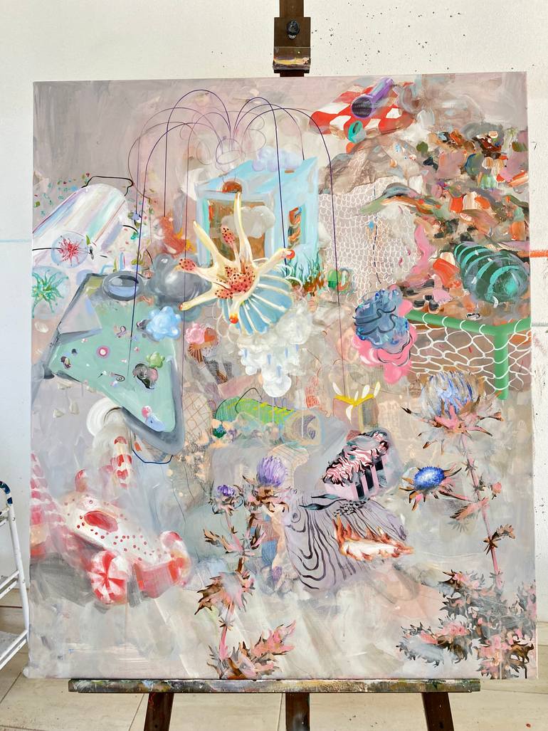 Original Surrealism Abstract Painting by Edith Torony
