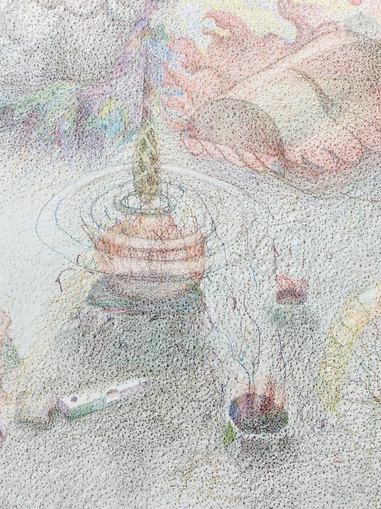 Original Surrealism Abstract Drawing by Edith Torony
