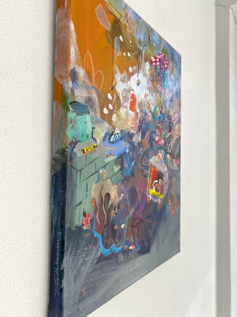 Original Surrealism Abstract Painting by Edith Torony