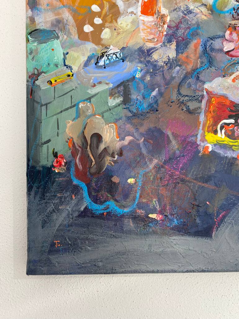 Original Surrealism Abstract Painting by Edith Torony