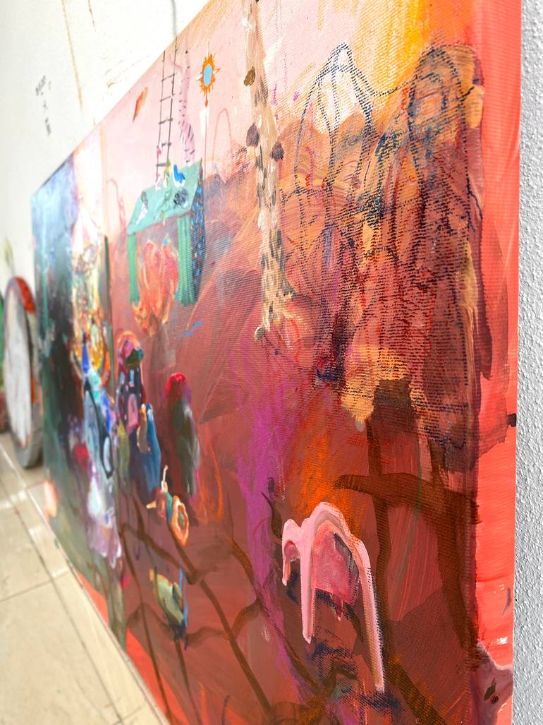 Original Abstract Expressionism Abstract Painting by Edith Torony