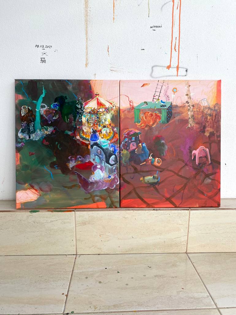 Original Abstract Expressionism Abstract Painting by Edith Torony
