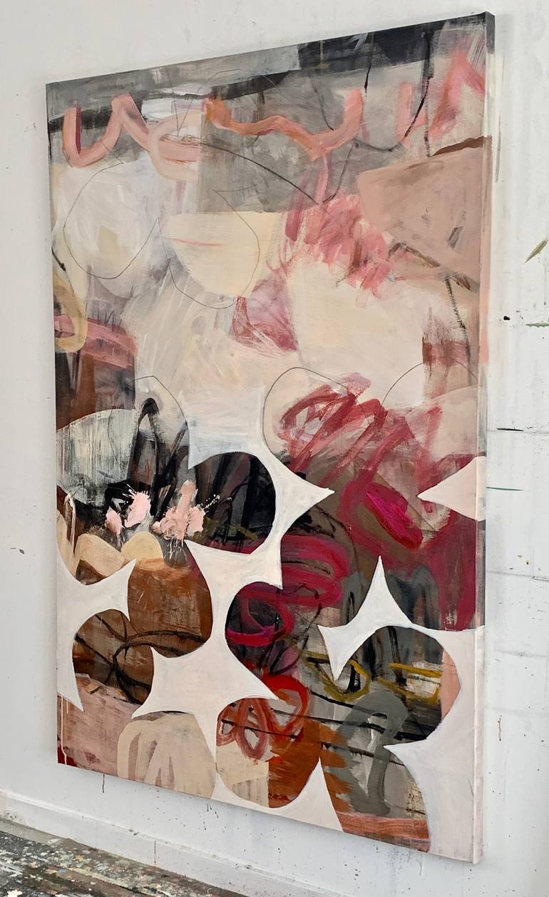 Original Abstract Floral Painting by Claudia Grutke