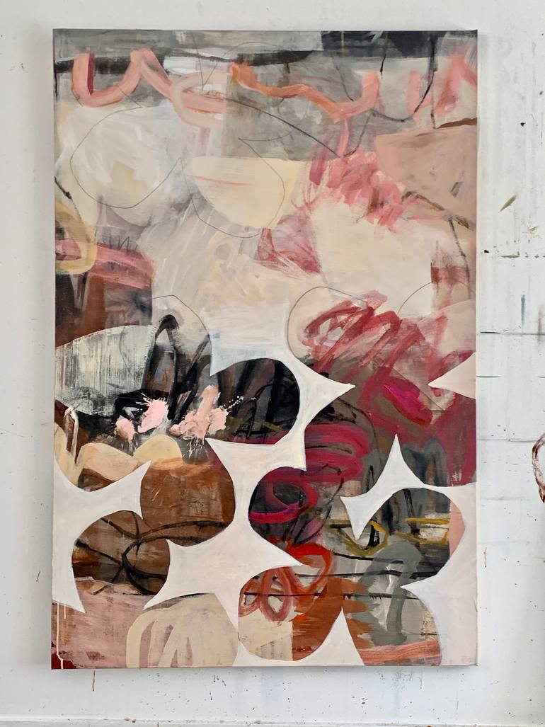 Original Abstract Floral Painting by Claudia Grutke