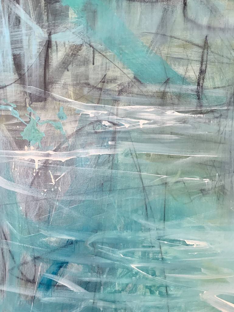 Original Abstract Water Painting by Claudia Grutke