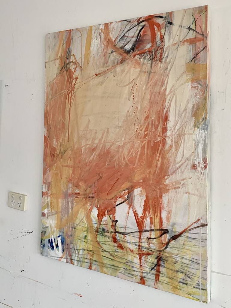 Original Abstract Expressionism Abstract Mixed Media by Claudia Grutke