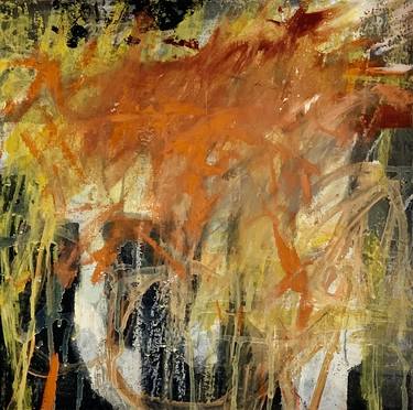 Original Abstract Expressionism Abstract Mixed Media by Claudia Grutke