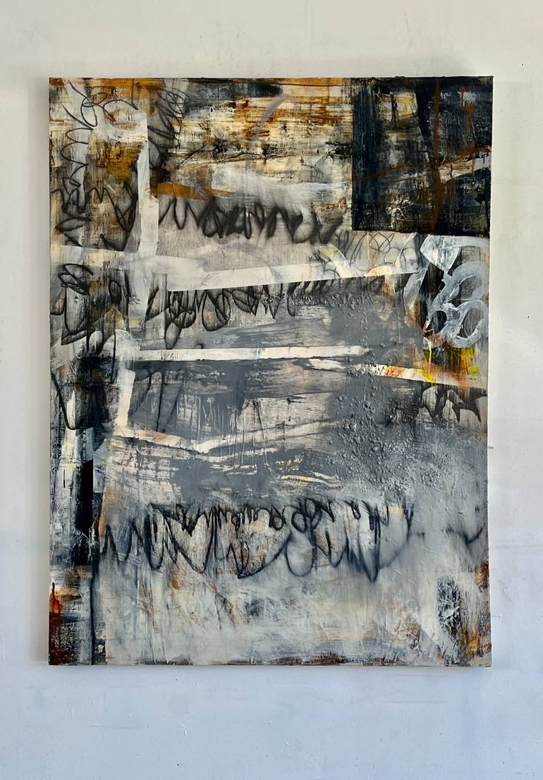 Original Abstract Cities Mixed Media by Claudia Grutke
