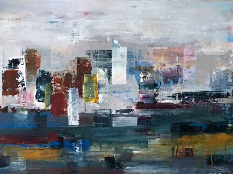 Hafencity 01 Painting by Claudia Grutke | Saatchi Art