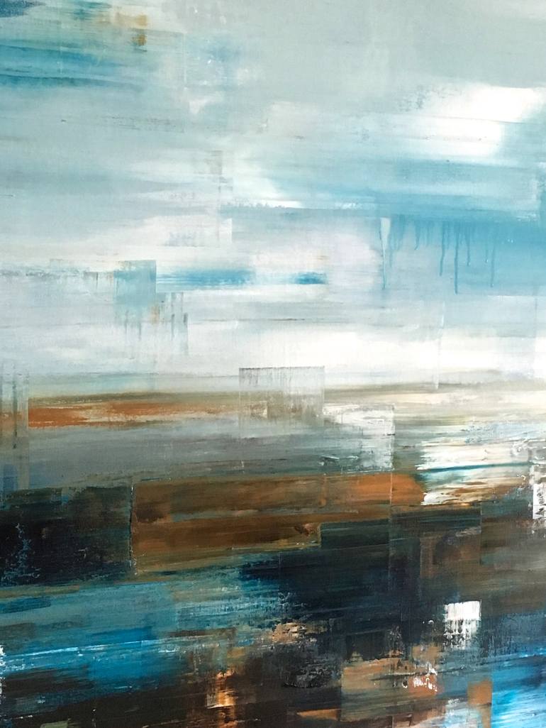 Original Abstract Beach Painting by Claudia Grutke