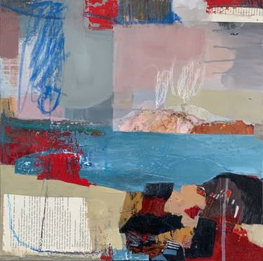 Original Abstract Beach Collage by Claudia Grutke