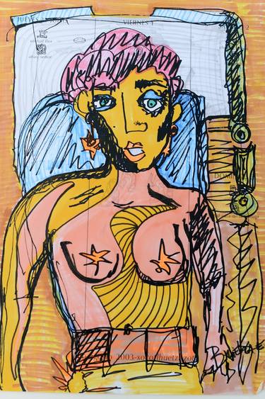 Original Expressionism Erotic Drawing by gabriela Rodriguez