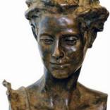 BUST OF WOMAN WITH BRAID  by Lina Binkele