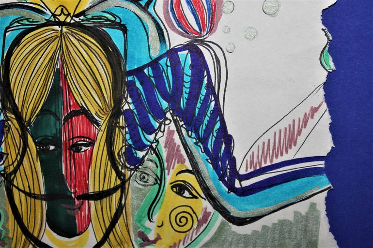 Original Surrealism Abstract Drawing by Alisha Adam