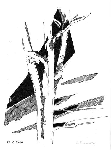 Print of Cubism Tree Drawings by Sofiya Pomogaibo