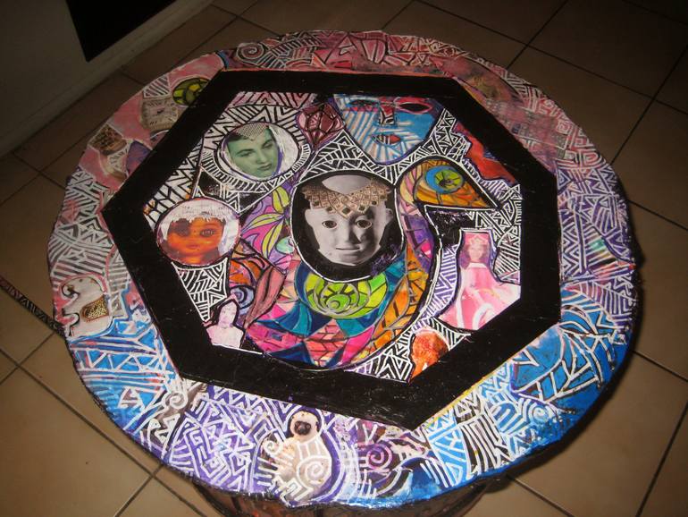 Original Art Deco Abstract Collage by Ronnie Greenspan