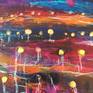 Inspired by a visit to the Field of Light installation at Uluru, in the centre of Australia. I found the whole concept of thousands of randomly placed lights in the middle of the bush fascinating, as they lit up with the night sky. I have used colour to convey my wonder.