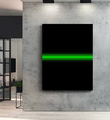 after Rothko- black & green neon lines ABSTRACT thumb