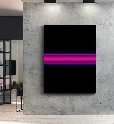 after Rothko- MINIMALISM/ black & neon magenta ABSTRACT lines thumb