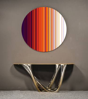 Bauhaus / gold light circle WALL ART SCULPTURE thumb