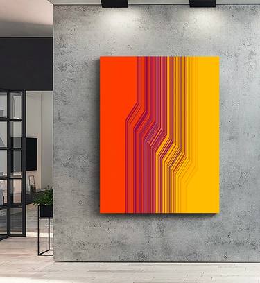 Bauhaus / color fields lines orange & yellow  ABSTRACT thumb