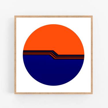 Bauhaus / color fields/ orange & blue/ ABSTRACT circle thumb