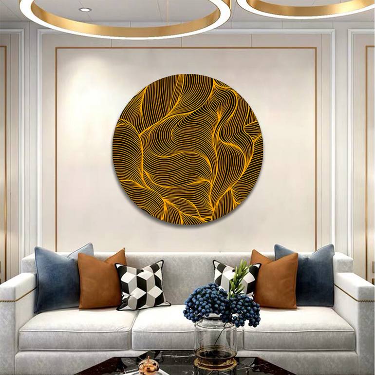 sun gold light circle abstract Painting by ANDREA PALLANG | Saatchi Art